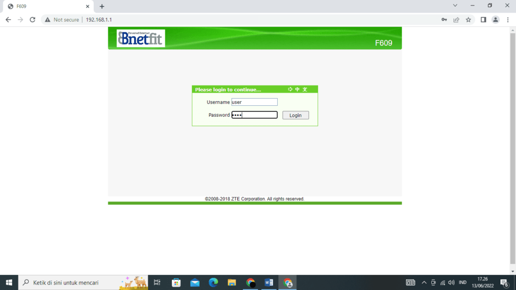 caramengganti password wifi bnetfit
